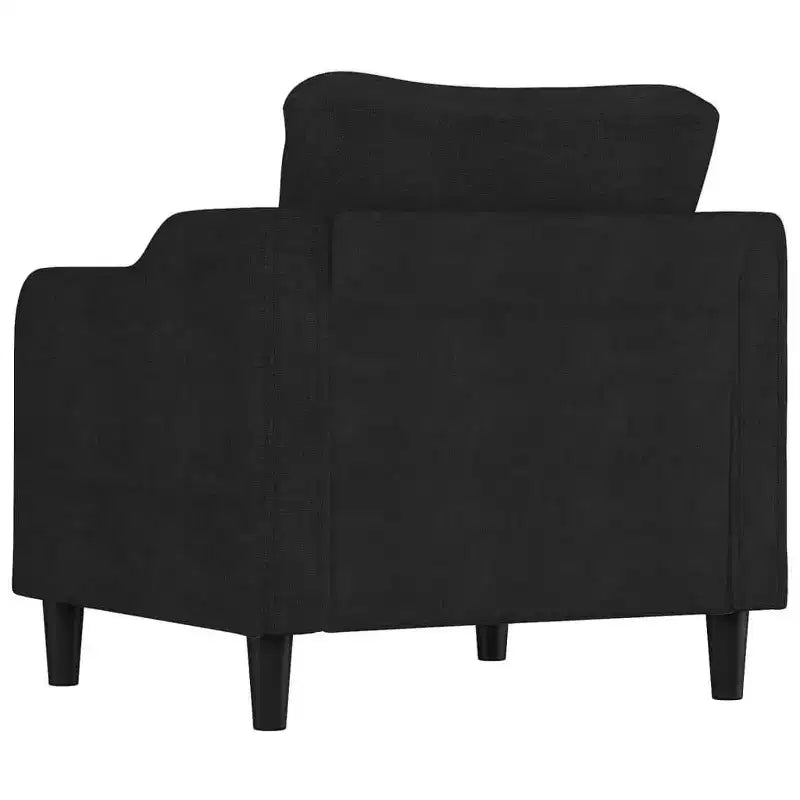 vidaXL Fauteuil de salon moderne en tissu – Rembourrage confortable avec tissu résistant et cadre en métal robuste noir
