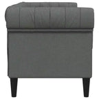 vidaXL Canapé Chesterfield Polyester gris foncé, bois massif, contreplaqué, mousse