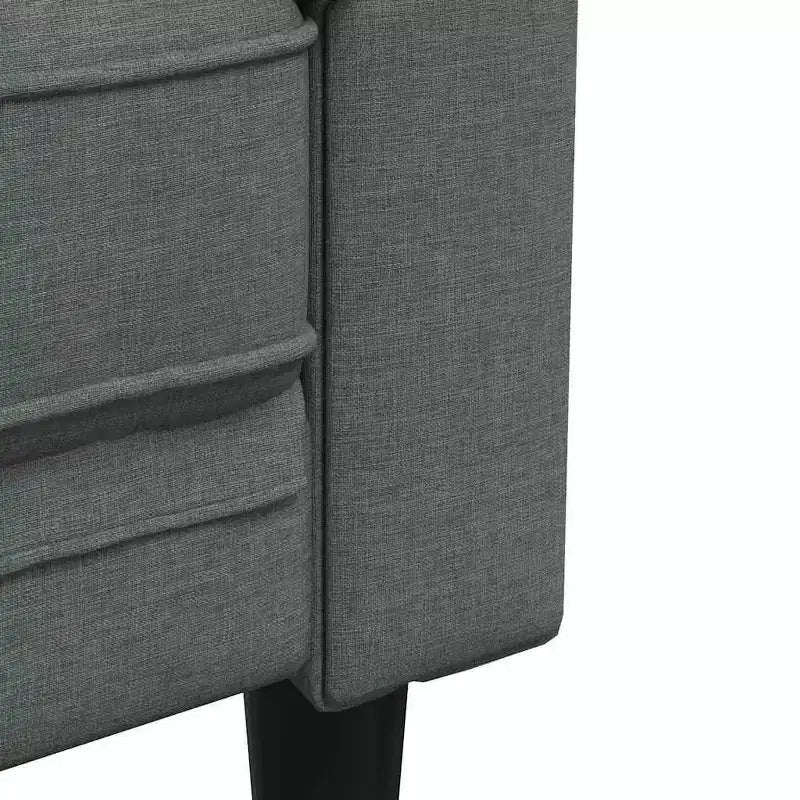 vidaXL Canapé Chesterfield Polyester gris foncé, bois massif, contreplaqué, mousse