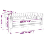 vidaXL Canapé Chesterfield Polyester gris foncé, bois massif, contreplaqué, mousse