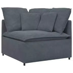 vidaXL Ensemble de canapés modulaires - Velours Gris Foncé - Mobilier Moderne pour Salon et Séjour - Cadre en Métal et Bois - 157,5 x 78,7 - Utilisation en Intérieur