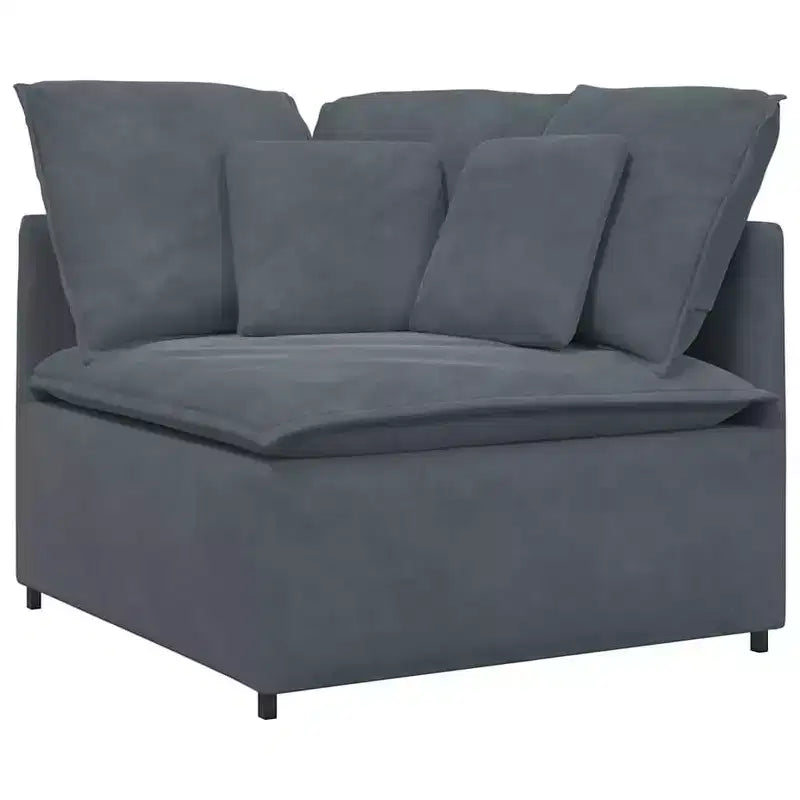vidaXL Ensemble de canapés modulaires - Velours Gris Foncé - Mobilier Moderne pour Salon et Séjour - Cadre en Métal et Bois - 157,5 x 78,7 - Utilisation en Intérieur