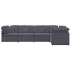 vidaXL Ensemble de canapés modulaires - Velours Gris Foncé - Mobilier Moderne pour Salon et Séjour - Cadre en Métal et Bois - 157,5 x 78,7 - Utilisation en Intérieur