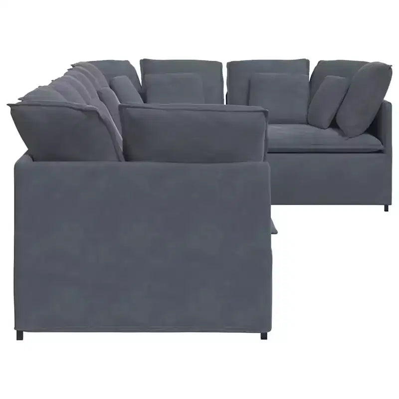 vidaXL Ensemble de canapés modulaires - Velours Gris Foncé - Mobilier Moderne pour Salon et Séjour - Cadre en Métal et Bois - 157,5 x 78,7 - Utilisation en Intérieur