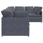 vidaXL Ensemble de canapés modulaires - Velours Gris Foncé - Mobilier Moderne pour Salon et Séjour - Cadre en Métal et Bois - 157,5 x 78,7 - Utilisation en Intérieur