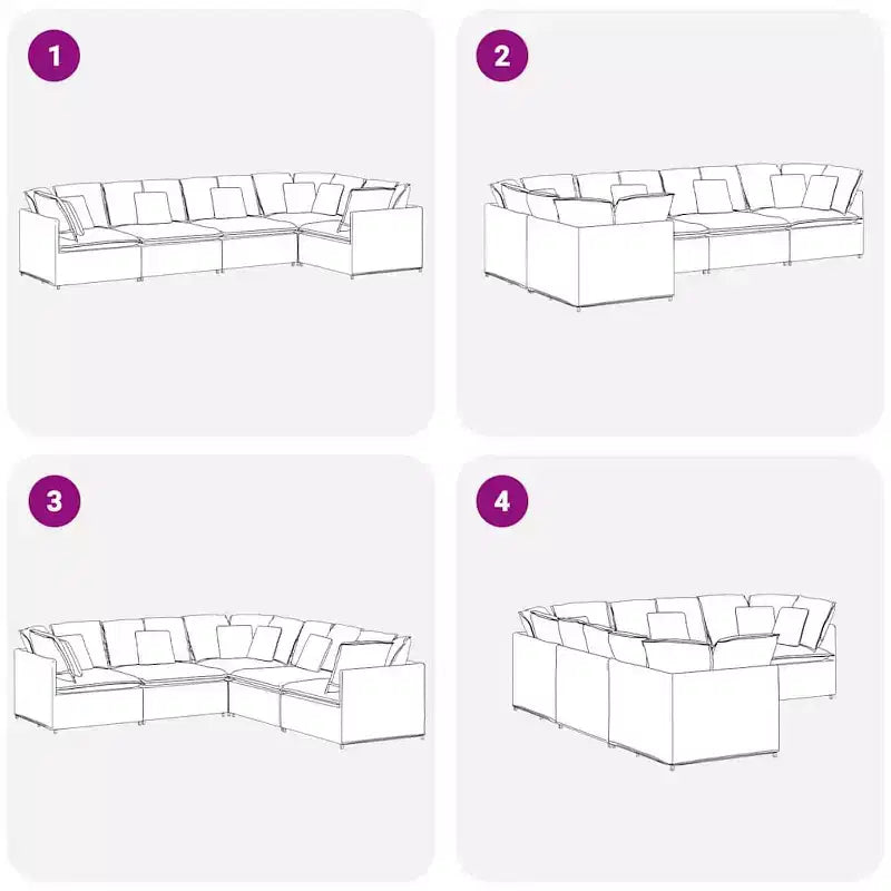 vidaXL Ensemble de canapés modulaires - Velours Gris Foncé - Mobilier Moderne pour Salon et Séjour - Cadre en Métal et Bois - 157,5 x 78,7 - Utilisation en Intérieur