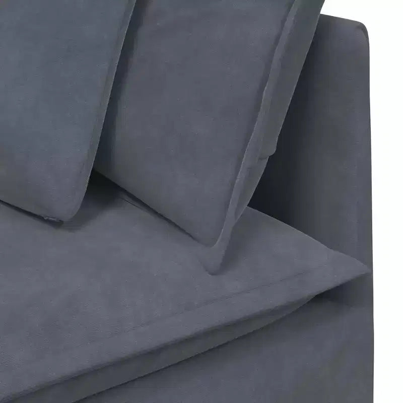 vidaXL Ensemble de canapés modulaires - Velours Gris Foncé - Mobilier Moderne pour Salon et Séjour - Cadre en Métal et Bois - 157,5 x 78,7 - Utilisation en Intérieur