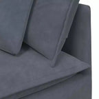 vidaXL Ensemble de canapés modulaires - Velours Gris Foncé - Mobilier Moderne pour Salon et Séjour - Cadre en Métal et Bois - 157,5 x 78,7 - Utilisation en Intérieur