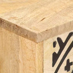 vidaXL Meuble TV en bois de manguier naturel avec accents noirs