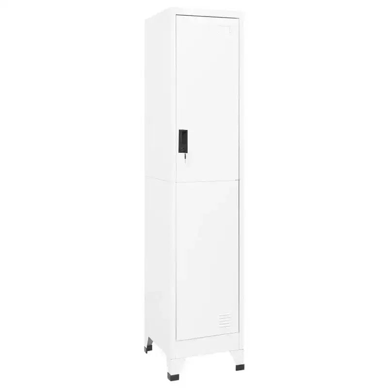 vidaXL Armoire de rangement, Acier, Blanc, Armoire haute, Rectangulaire