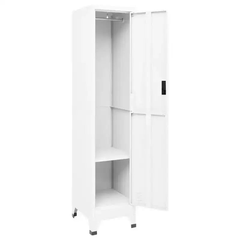vidaXL Armoire de rangement, Acier, Blanc, Armoire haute, Rectangulaire