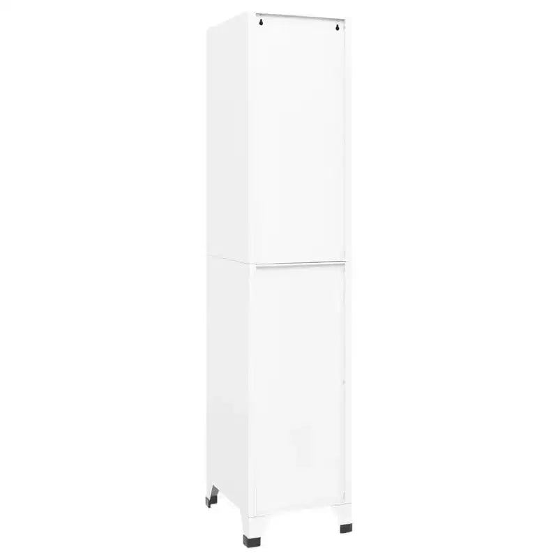 vidaXL Armoire de rangement, Acier, Blanc, Armoire haute, Rectangulaire