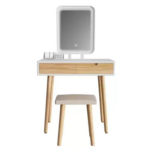 31.5 Ensemble de coiffeuse en bois naturel