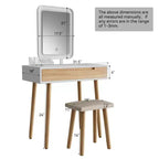 31.5 Ensemble de coiffeuse en bois naturel