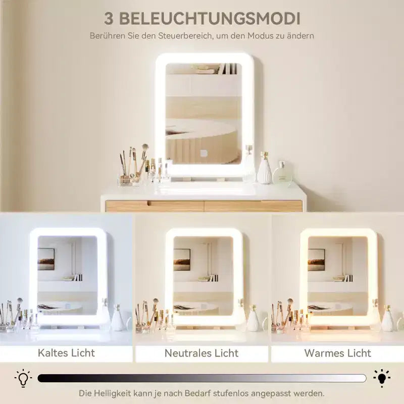 31.5 Ensemble de coiffeuse en bois naturel