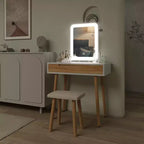 31.5 Ensemble de coiffeuse en bois naturel