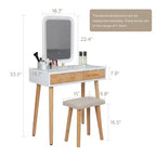 31.5 Ensemble de coiffeuse en bois naturel