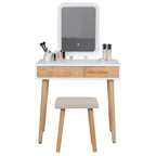 31.5 Ensemble de coiffeuse en bois naturel