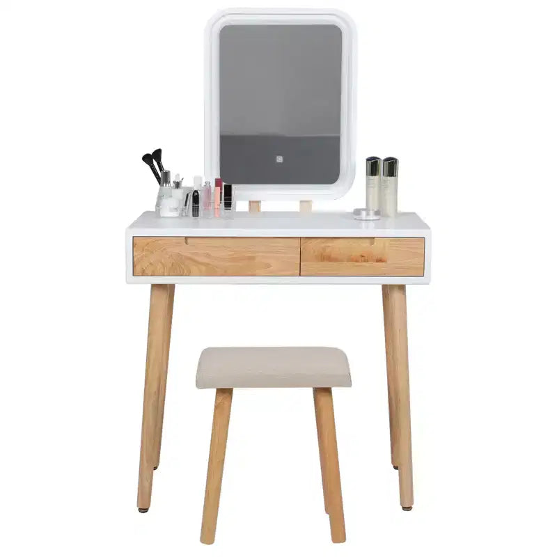 31.5 Ensemble de coiffeuse en bois naturel