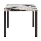 Table de salle à manger à hauteur de comptoir Cavira moderne en faux marbre Roundhill Furniture