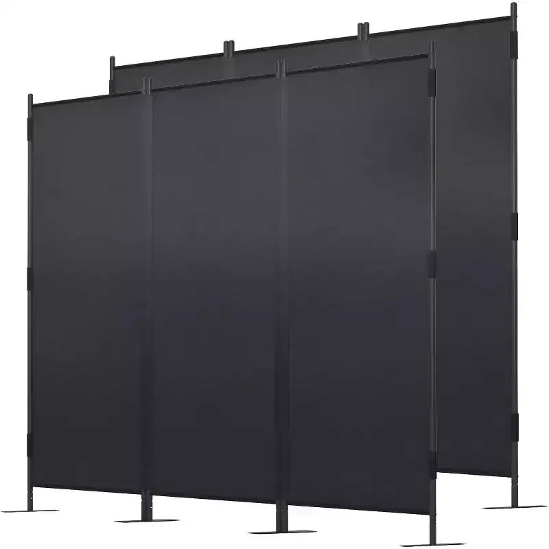 Sandinrayli 6Ft Room Divider Privacy Screen 2 Pack , Black