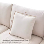 Canapé d'angle modulable en L de 226 cm avec pouf, coussins à rayures verticales, canapé confortable 5 places pour salon ou appartement