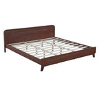 Lit The Misty Moon 82.7 X 77.6 en pin et bois massif, finition noyer foncé, taille King, sommier tapissier intégré