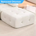 Mjkone Canapé sectionnel modulaire en velours en forme de U avec ottomane combinable gratuitement, canapé convertible 4 places avec garniture à rivets