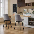 26 Tabourets de Bar Hauteur Comptoir, Chaises de Bar Mid-Century avec Dossier et Pieds en Bois pour Salle à Manger et Îlot de Cuisine