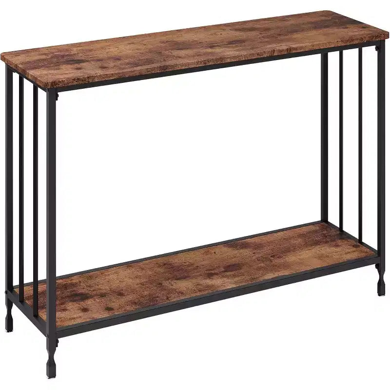 Console d'entrée et étagère de rangement industrielle - Table étroite de 105 cm pour couloir, salon, bureau