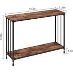 Console d'entrée et étagère de rangement industrielle - Table étroite de 105 cm pour couloir, salon, bureau