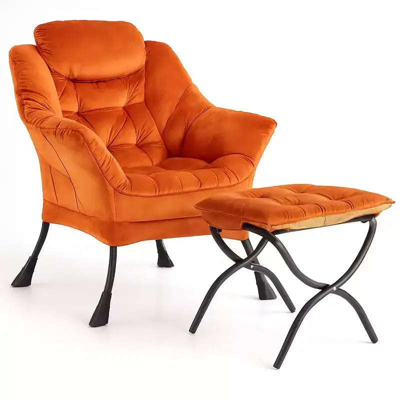 Fauteuil de relaxation TROPOW avec ottoman, fauteuil de salon moderne, fauteuil de canapé de loisirs avec repose-pieds, fauteuil de lecture avec poche latérale pour le salon