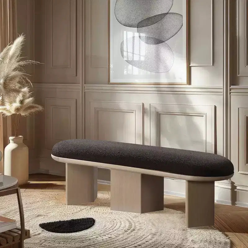 Meridian Furniture, Banc en Tissu Bouclé Wilshire