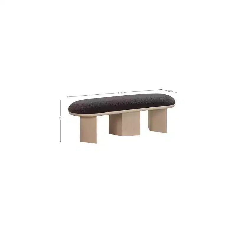 Meridian Furniture, Banc en Tissu Bouclé Wilshire