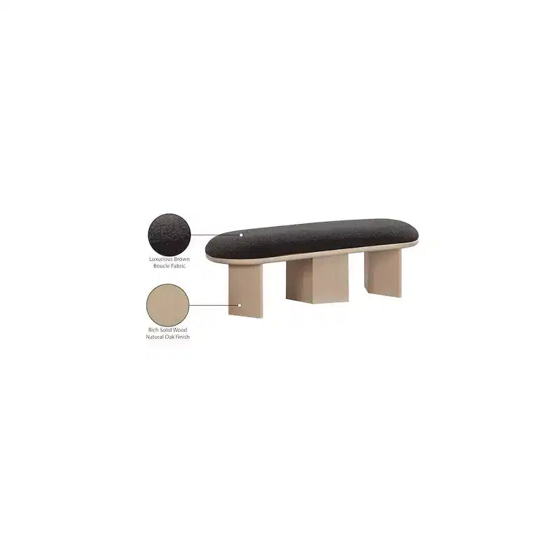 Meridian Furniture, Banc en Tissu Bouclé Wilshire