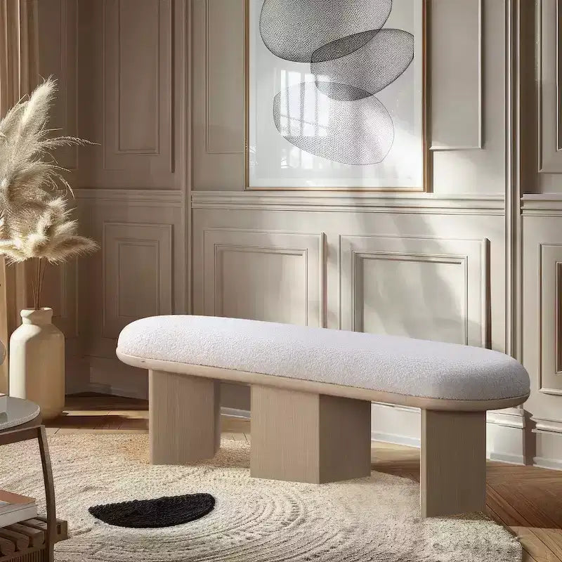 Meridian Furniture, Banc en Tissu Bouclé Wilshire