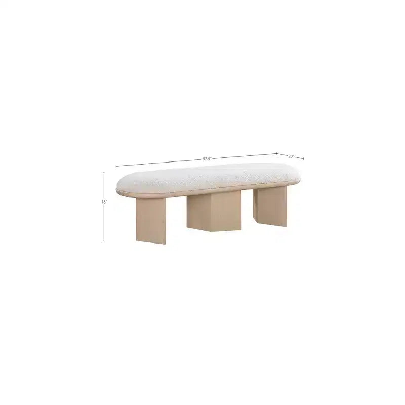 Meridian Furniture, Banc en Tissu Bouclé Wilshire