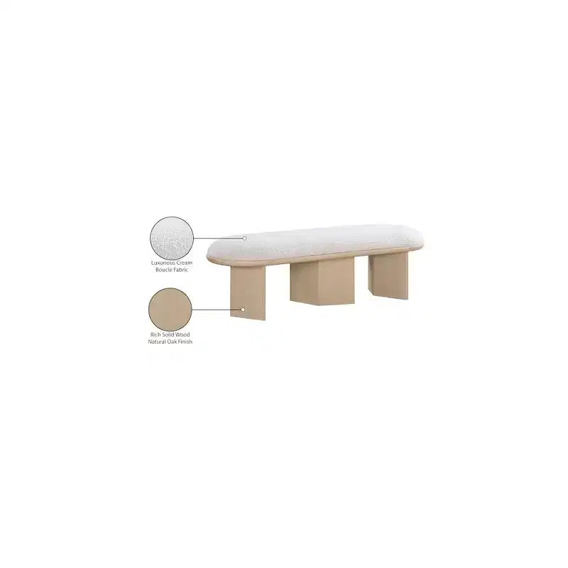 Meridian Furniture, Banc en Tissu Bouclé Wilshire
