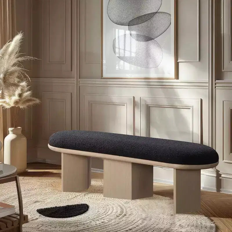 Meridian Furniture, Banc en Tissu Bouclé Wilshire