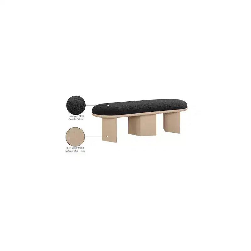 Meridian Furniture, Banc en Tissu Bouclé Wilshire