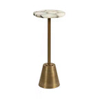 Kate and Laurel Tira Wavy Organic Stone and Metal Table
