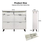 Meuble à chaussures avec 4 tiroirs basculants, étagère à chaussures autoportante avec rangement ouvert, organiseur de rangement à chaussures, meuble à chaussures étroit pour le salon