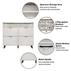 Meuble à chaussures avec 4 tiroirs basculants, étagère à chaussures autoportante avec rangement ouvert, organiseur de rangement à chaussures, meuble à chaussures étroit pour le salon