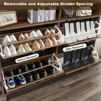 Meuble à chaussures avec 4 tiroirs basculants, étagère à chaussures autoportante avec rangement ouvert, organiseur de rangement à chaussures, meuble à chaussures étroit pour le salon