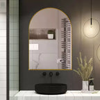 Armoire à pharmacie encastrée arquée 24x36 pouces, armoire murale de salle de bain à cadre métallique avec miroir et étagères réglables