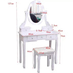 Coiffeuse moderne, ensemble de coiffeuse pour filles avec miroir éclairé et tabouret capitonné, table de maquillage avec 5 tiroirs pour chambre à coucher, coiffeuse pour enfants et femmes