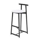MAYEERTY Lot de 3 Tabourets de Bar en Métal Hauteur Comptoir avec Dossier pour Salle à Manger, Pub (Noir, Blanc)