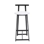 MAYEERTY Lot de 3 Tabourets de Bar en Métal Hauteur Comptoir avec Dossier pour Salle à Manger, Pub (Noir, Blanc)