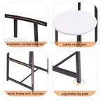 MAYEERTY Lot de 3 Tabourets de Bar en Métal Hauteur Comptoir avec Dossier pour Salle à Manger, Pub (Noir, Blanc)