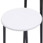 MAYEERTY Lot de 3 Tabourets de Bar en Métal Hauteur Comptoir avec Dossier pour Salle à Manger, Pub (Noir, Blanc)